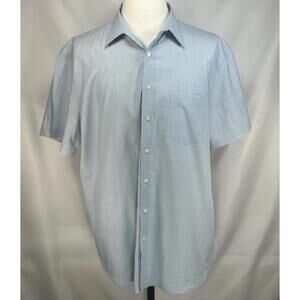 Gap 100% Cotton Short Sleeve Button Up Blue Men's XL